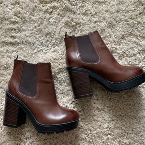 Brown Platform booties